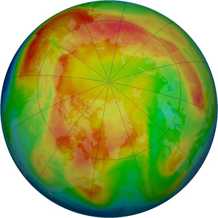 Arctic ozone map for 20 February 2004